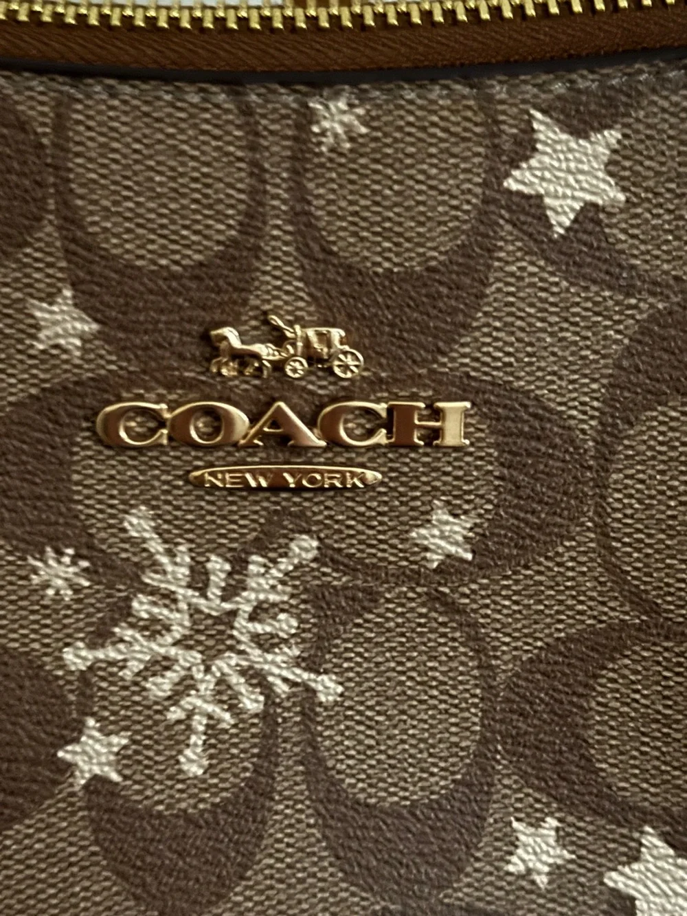 COACH Signature Clara Snowflake Shoulder Bag